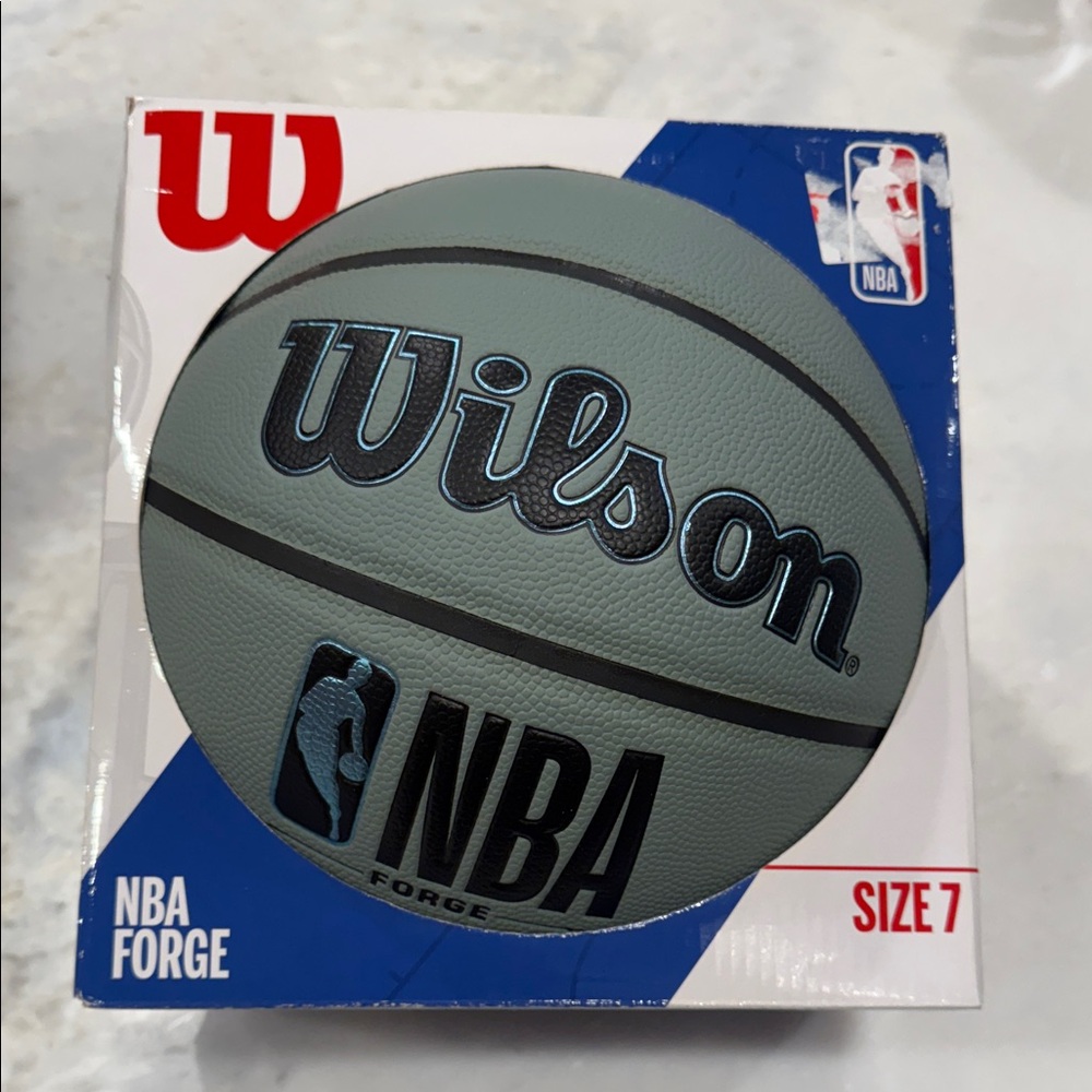 Wilson NBA Forge Basketball in Blue and Gray